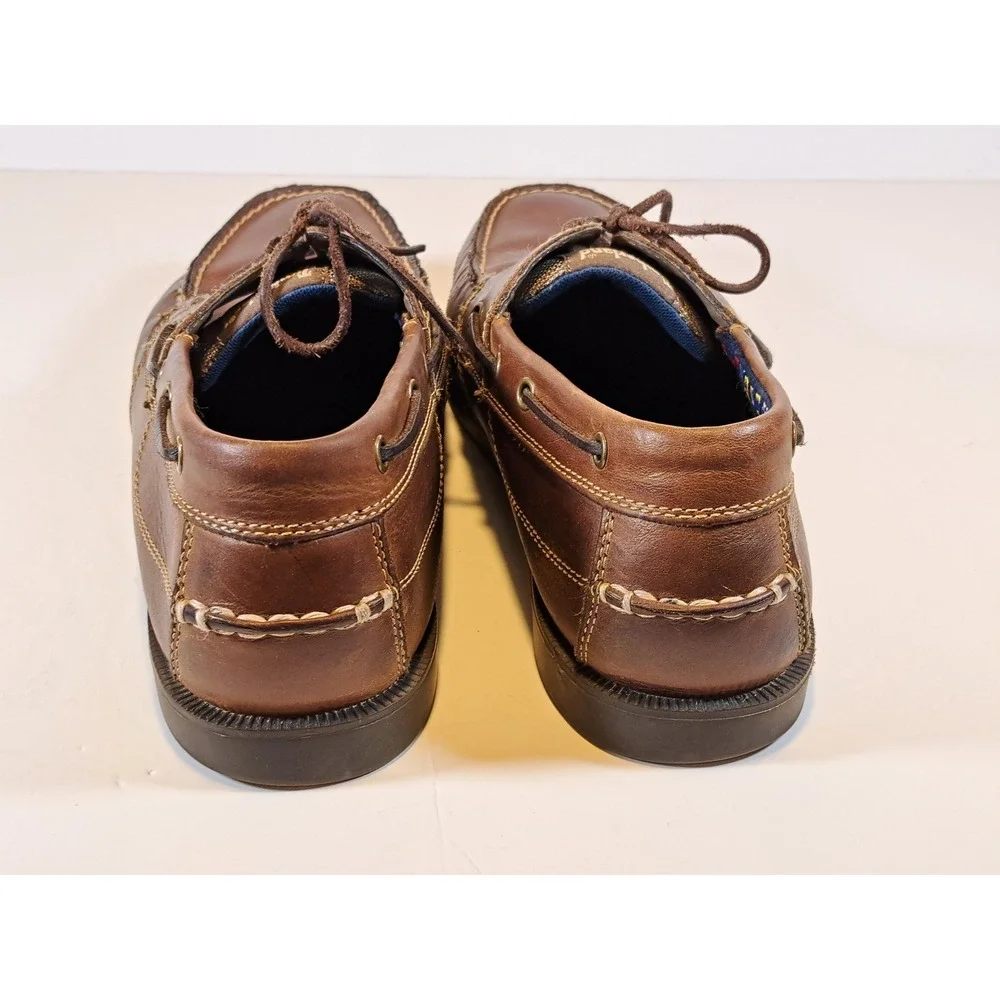 Timberland Mens Brown Leather Boat Shoes Nautical Signal Flag Lining Loafers 12